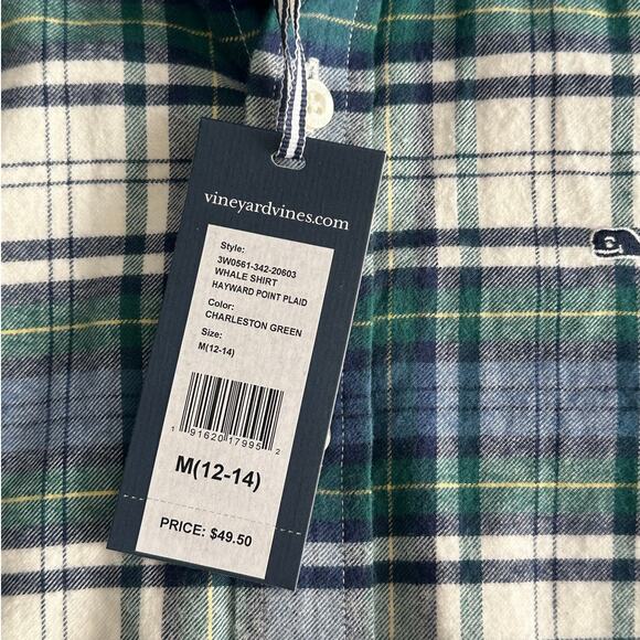 VINEYARD VINES Boys Flannel Whale Button Down Medium NWT - Picture 6 of 6